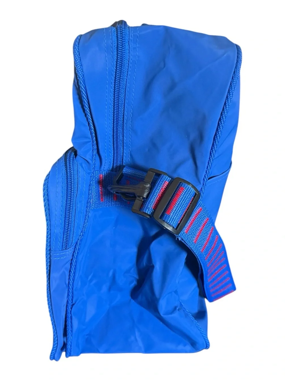 Vintage 90s Trafalgar Blue Rainbow Stripe Large Crossbody Bag